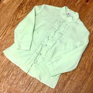 Richard Malcolm Green Oriental Design Button Front Shirt Size Small